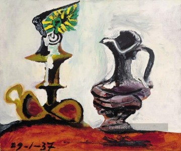 Pablo Picasso œuvres - Nature morte a la bougie l 1937 cubiste Pablo Picasso